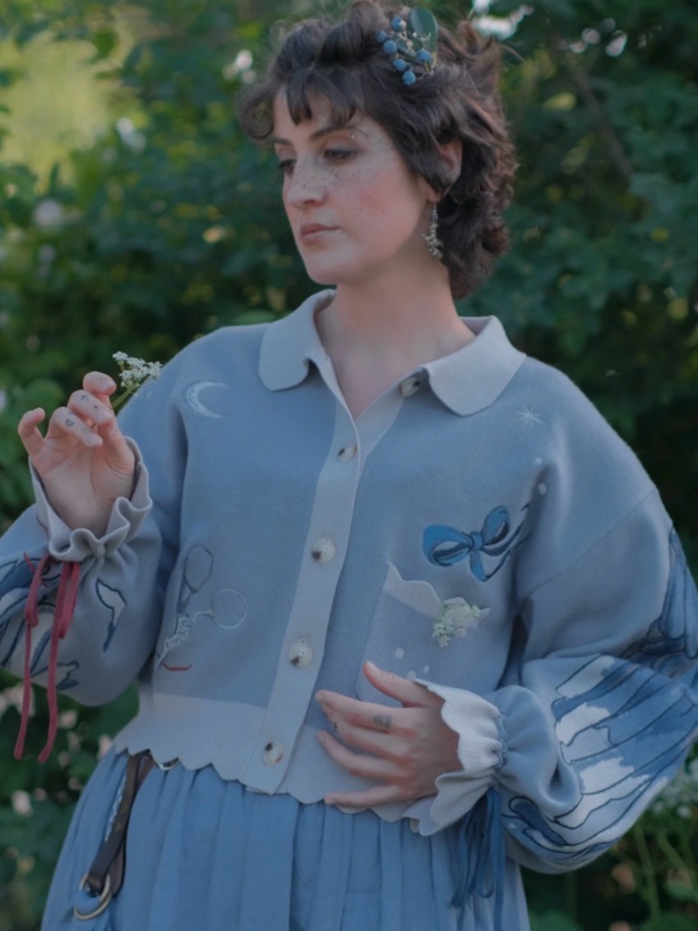 Bluebird Embroidered Cardigan